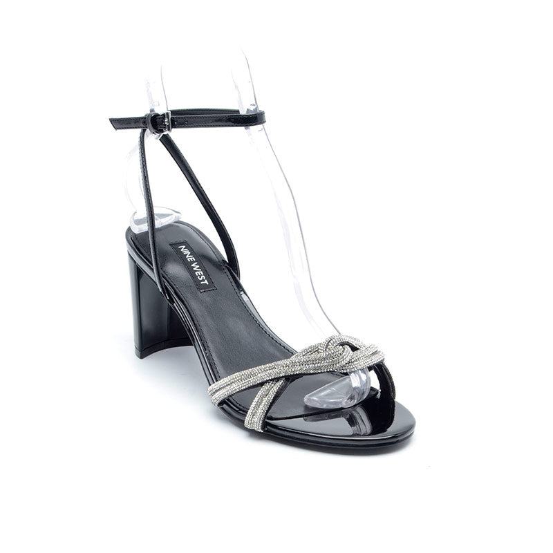 SANDALIA NINE WEST GENNER5 CRYSTAL+CLEAR/BLACK