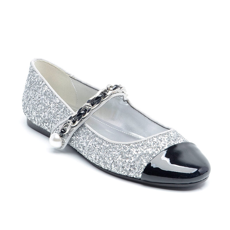 BALLERINA NINE WEST PLATYP3 SILVER/BLACK/SILVER