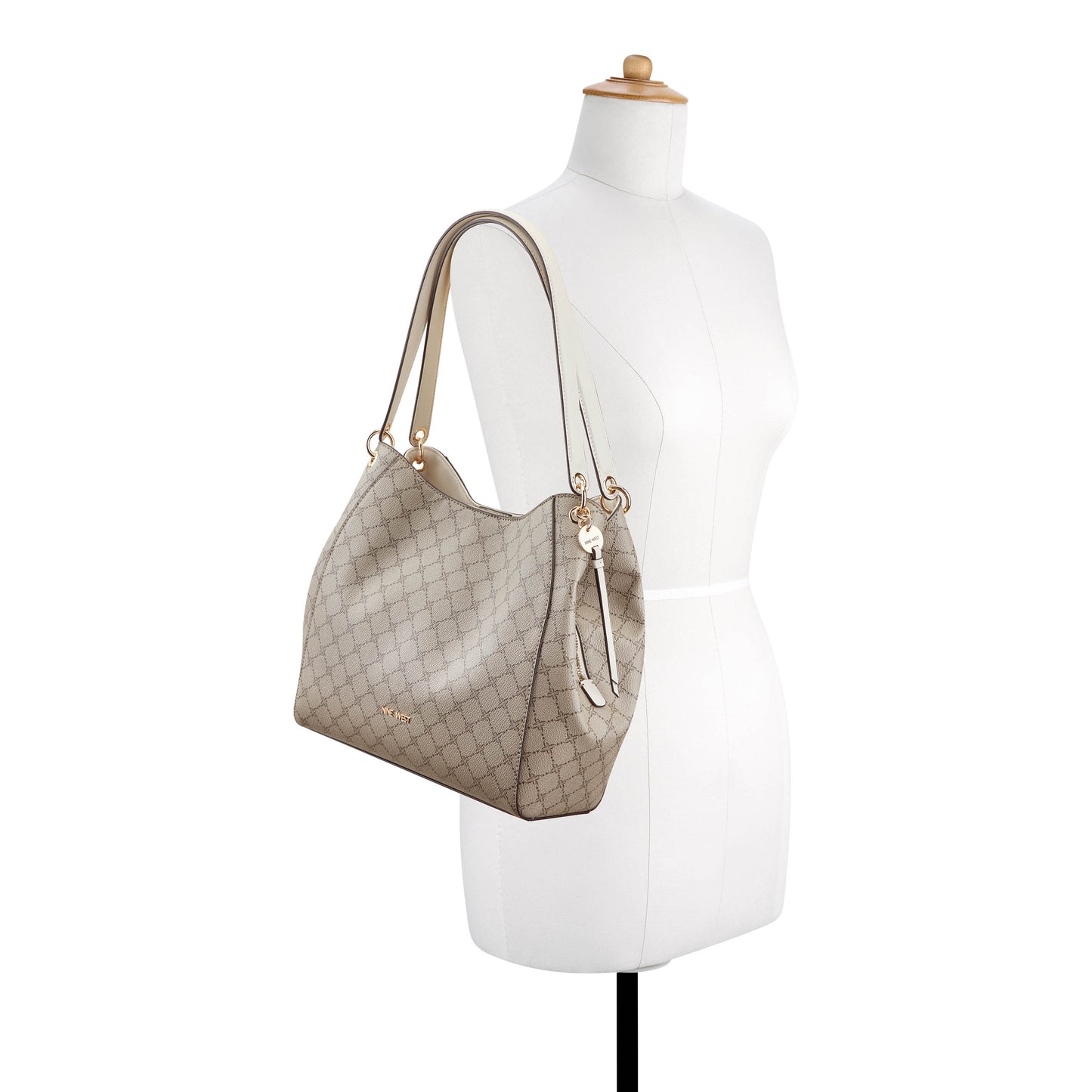 CARTERA NINE WEST MEARA BEIGE LOGO/MILK