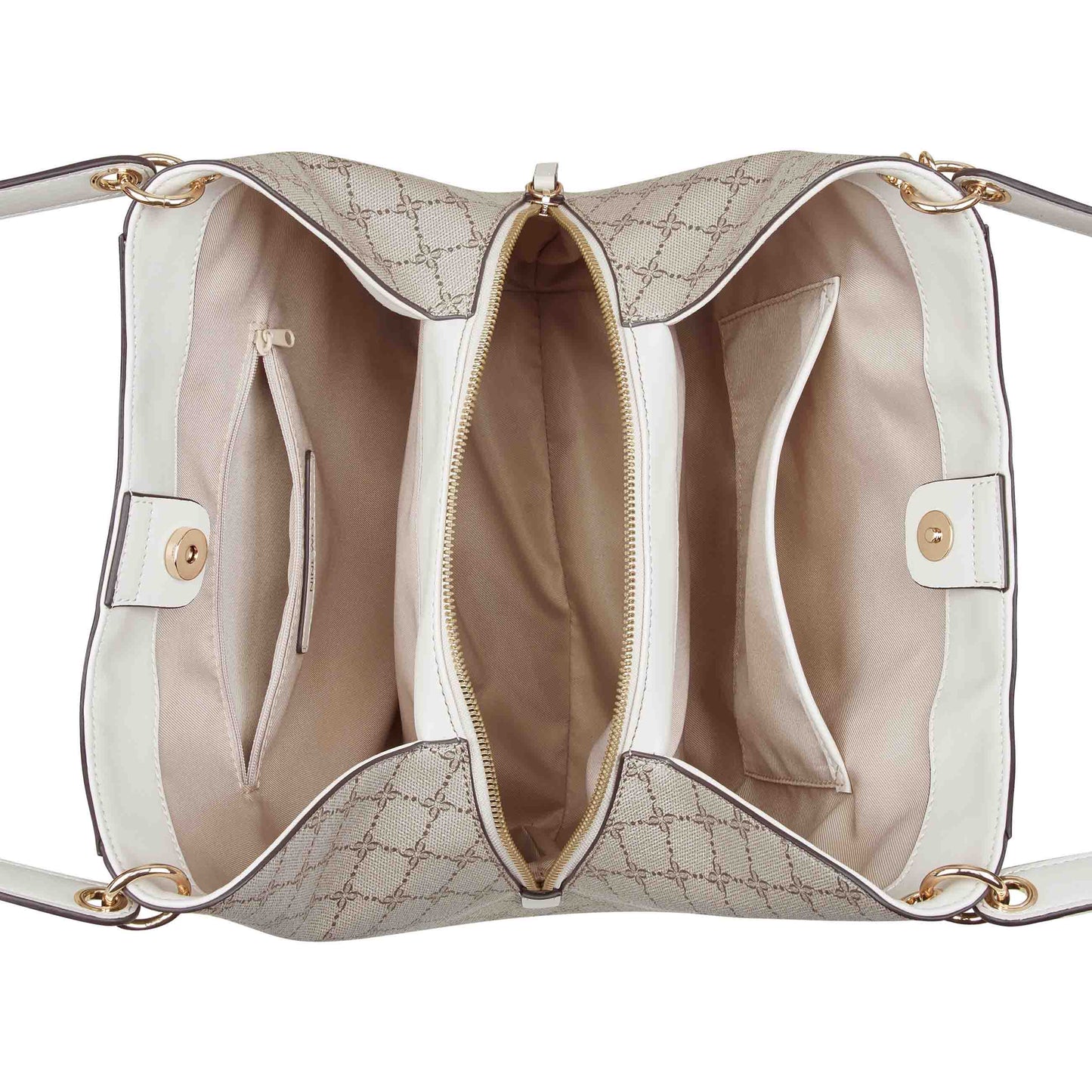 CARTERA NINE WEST MEARA BEIGE LOGO/MILK