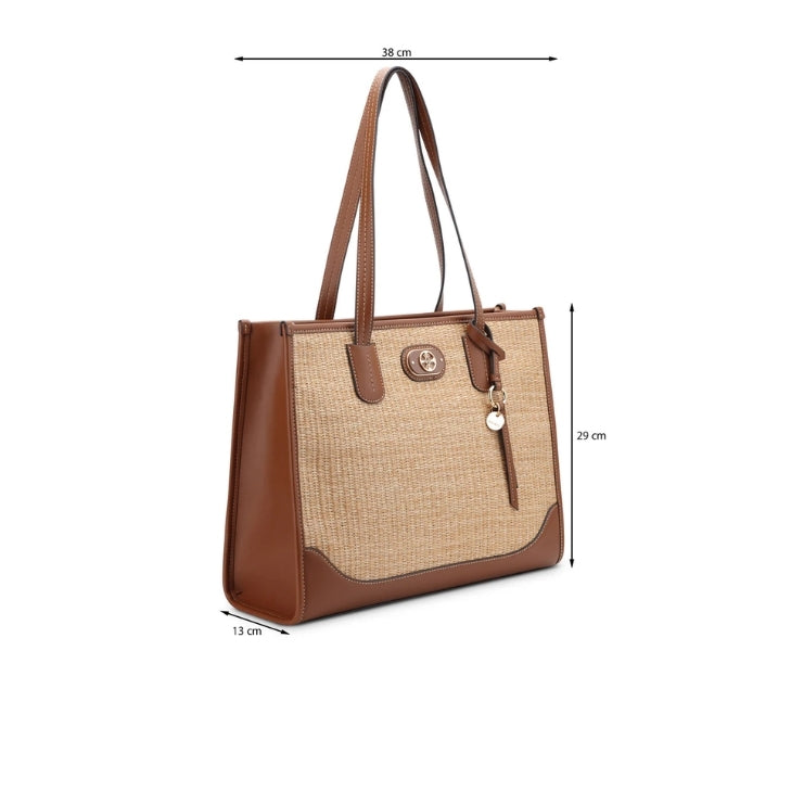 CARTERA NINE WEST ELY NATURAL/SADDLE TAN