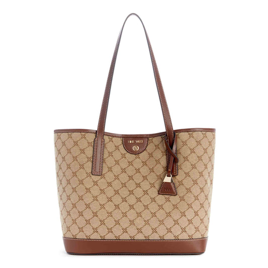 CARTERA NINE WEST TEAGAN NATURAL LOGO/BLACK