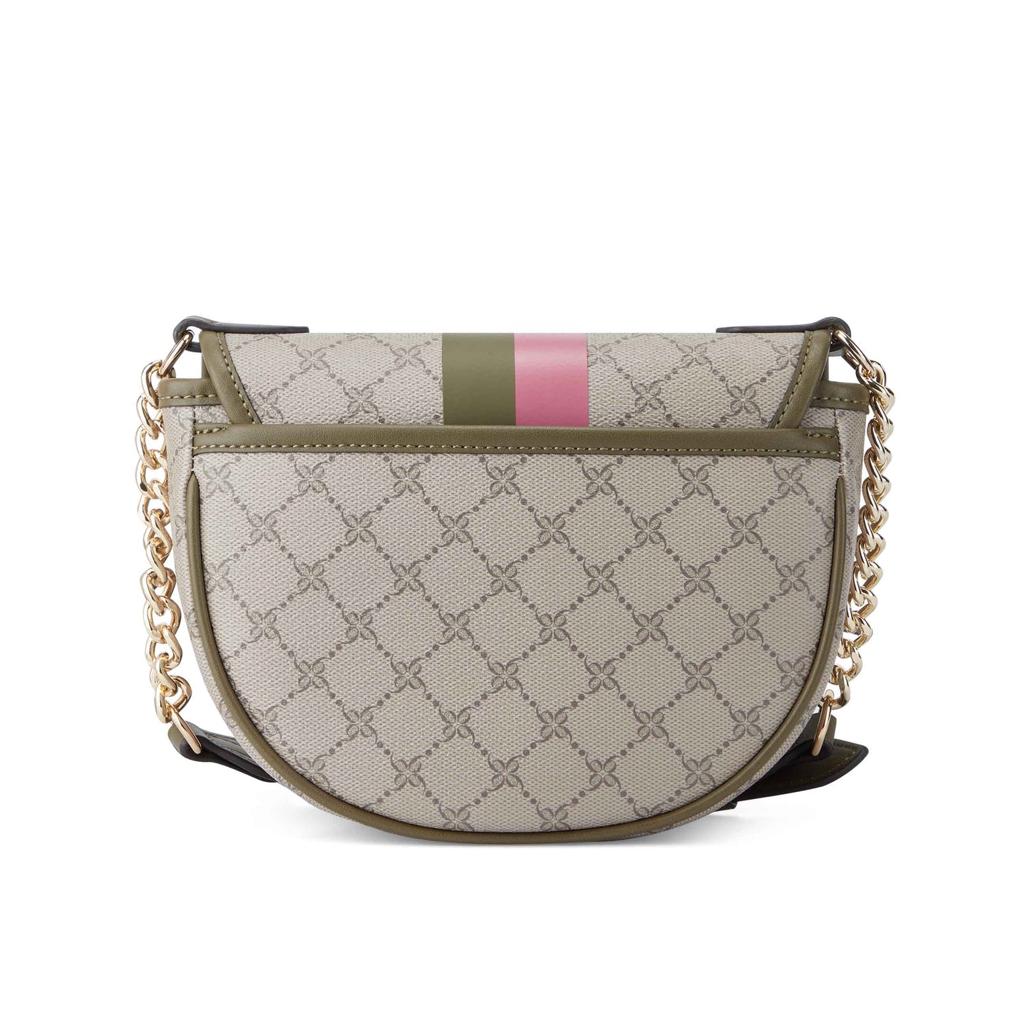 CARTERA NINE WEST DELAINE CROSSBODY SADDLE BAG BEIGE LOGO/MILITARY NLS127313-BGY