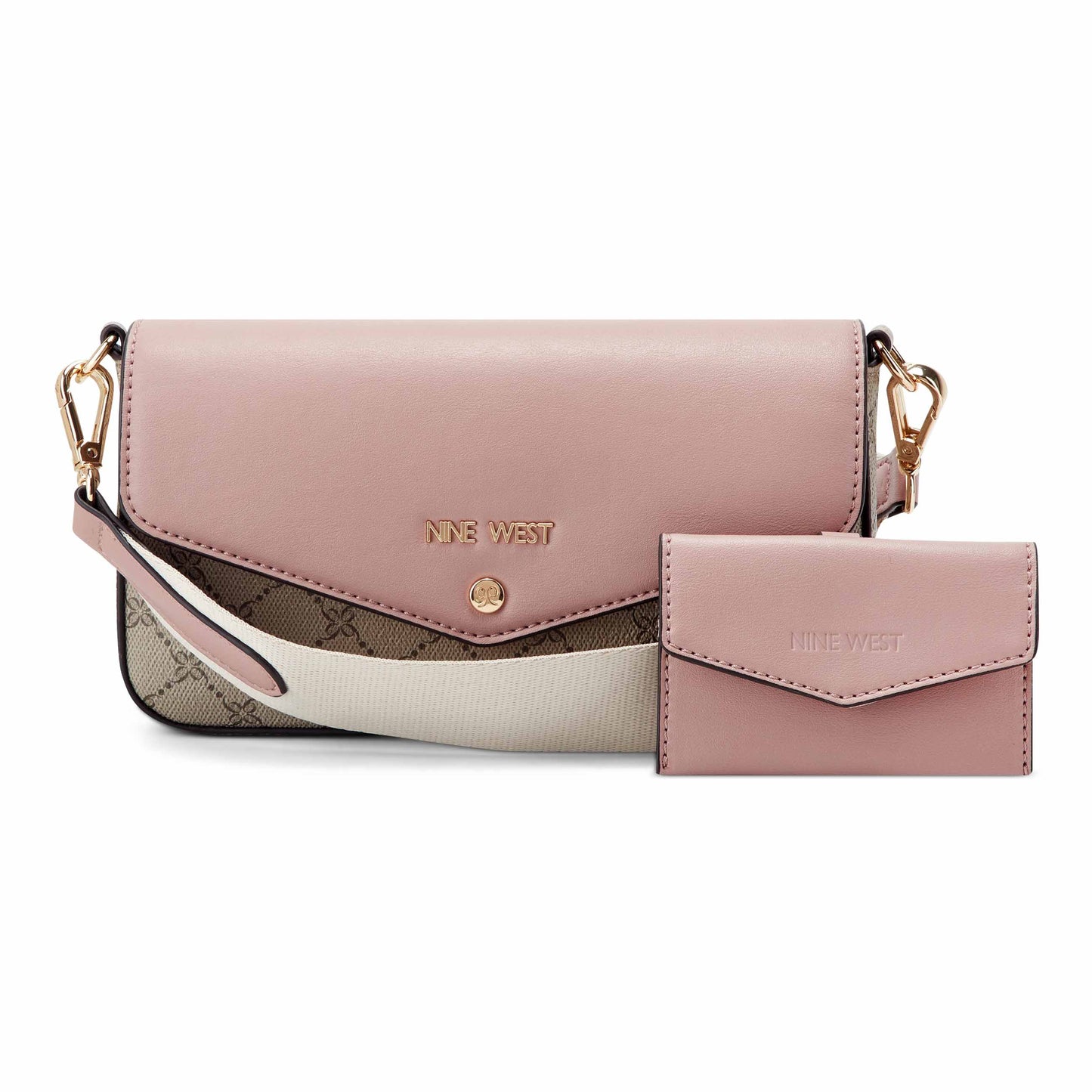 CARTERA NINE WEST PEACHES BEIGE LOGO/DUSK