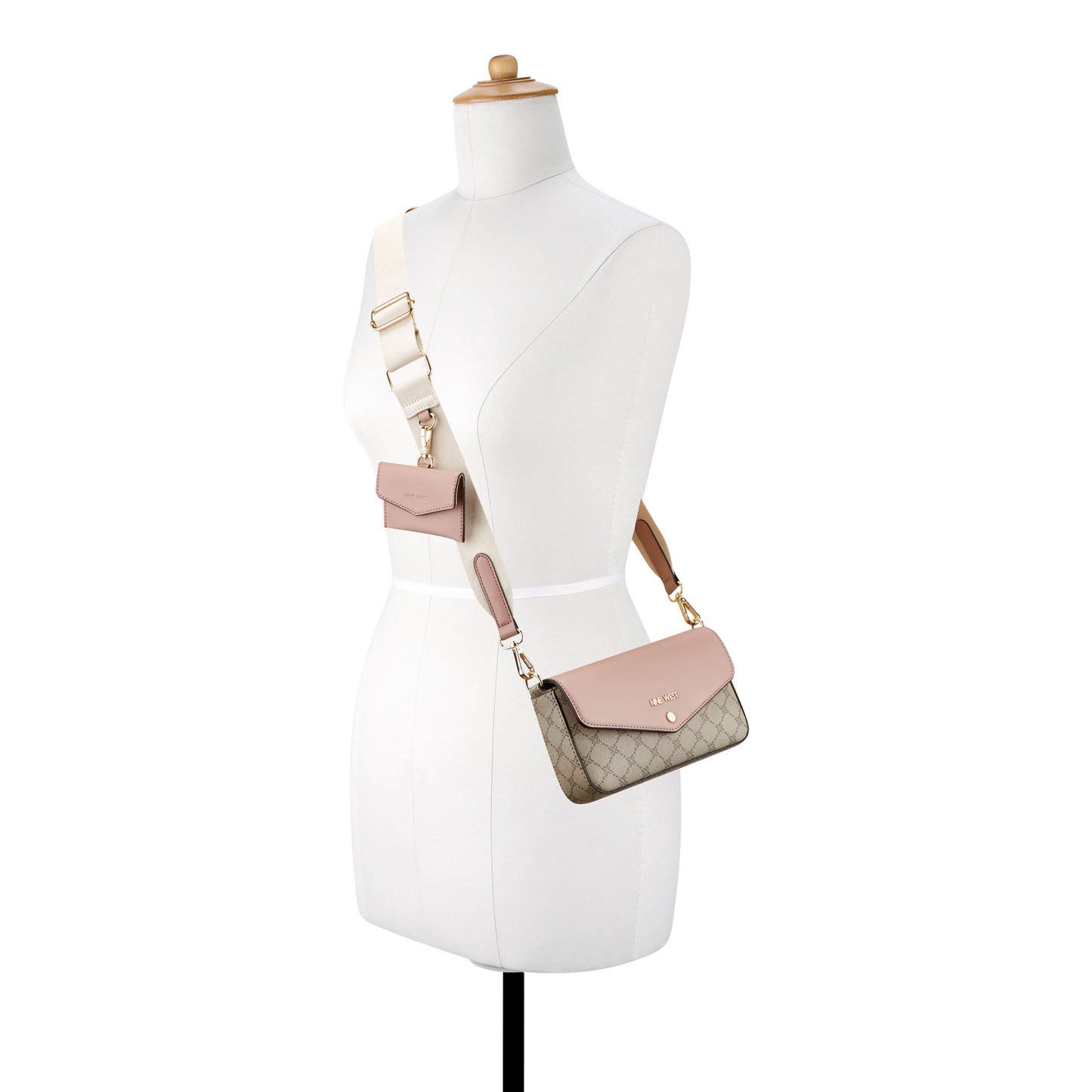 CARTERA NINE WEST PEACHES BEIGE LOGO/DUSK