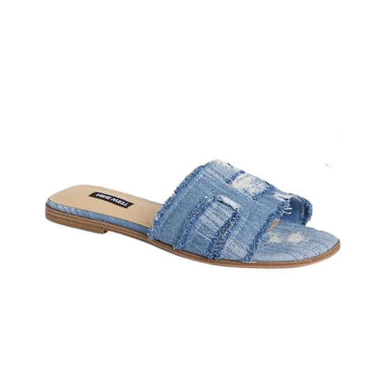 SANDALIA NINE WEST GERMANNY7 NATURAL/BLUE
