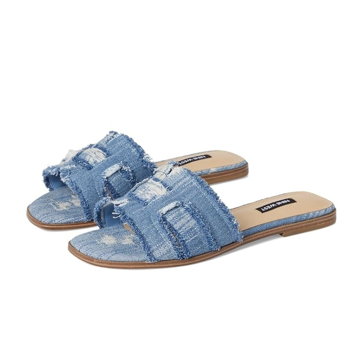 SANDALIA NINE WEST GERMANNY7 NATURAL/BLUE